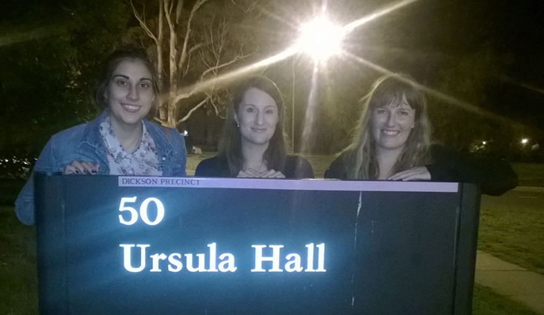 Melissa, Gemma and Gabby arrive at Ursula Hall for NSTSS