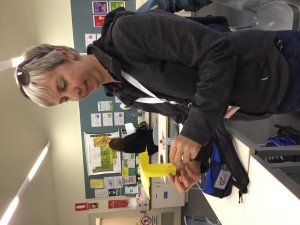 Melanie with our completed whirly bird